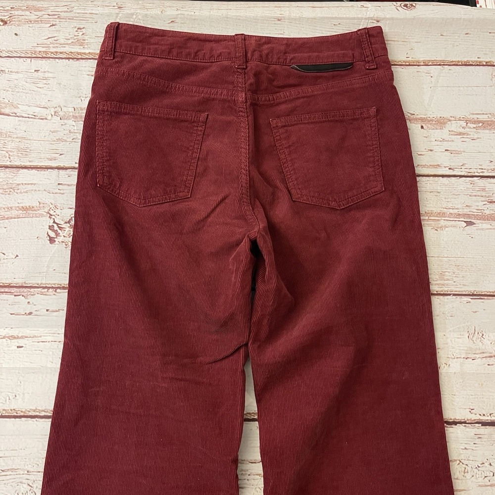 Stella McCartney Burgundy Corduroy Flare Pants Made‎ In Italy Size 28 Inseam 35" - Picture 11 of 14